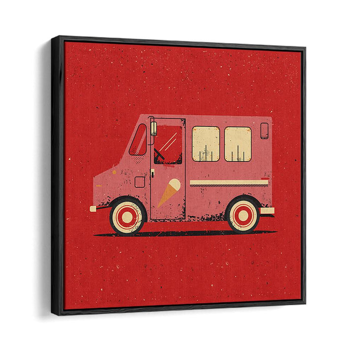 Colorful artwork of an ice cream truck, perfect for THE ICE CREAM TRUCK, KIDS ROOM PAINTINGS collection.