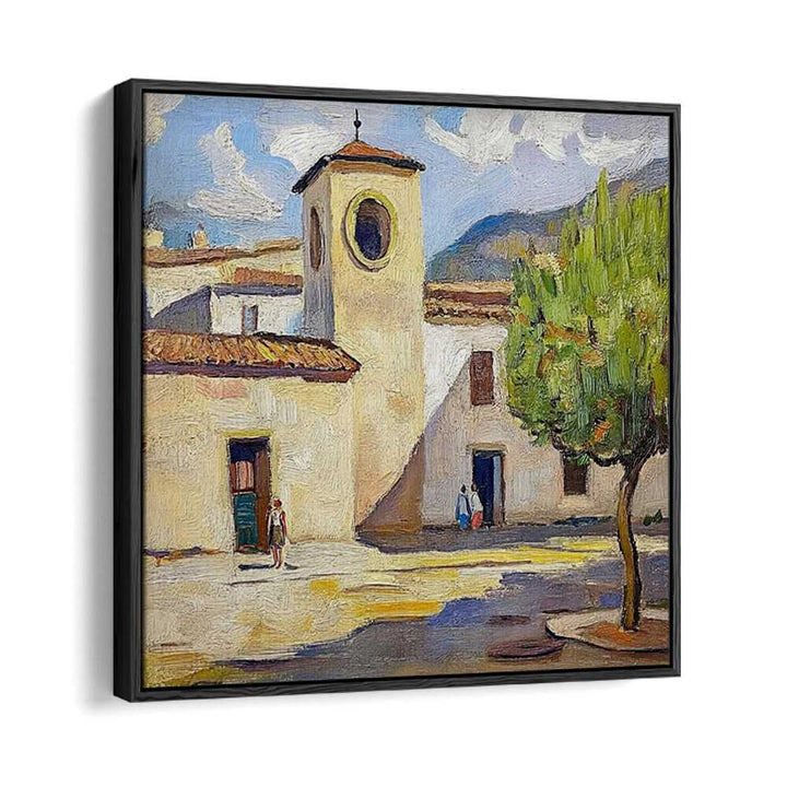 Stunning artwork capturing the essence of TOWN IN SPAIN, showcasing vibrant architecture and sunny streets.