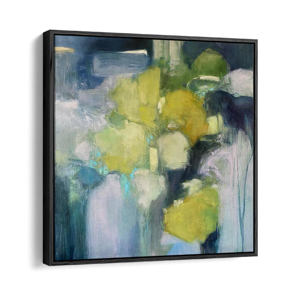 Lush greens and blues in the HIDDEN GARDEN, ABSTRACT PAINTINGS, perfect for transforming your home decor.