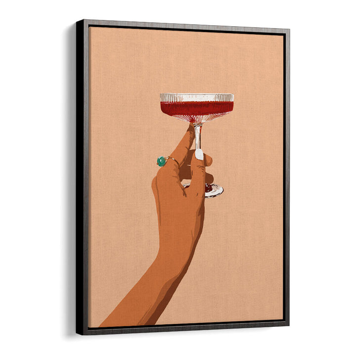 A HAND HOLDING A GLASS OF RED WINE , BAR & CAFE ART