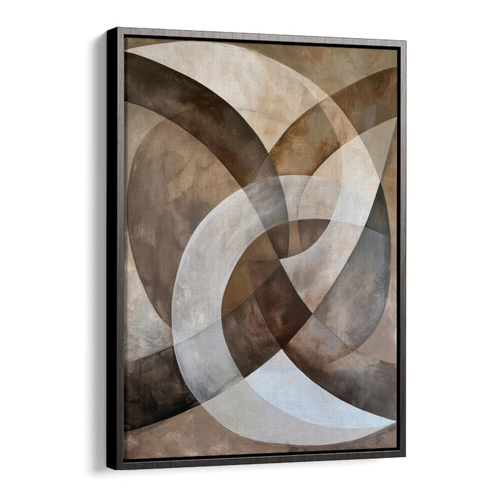 ABSTRACT ART BEIGE BROWN GEO ABSTRACT II , ABSTRACT PAINTINGS