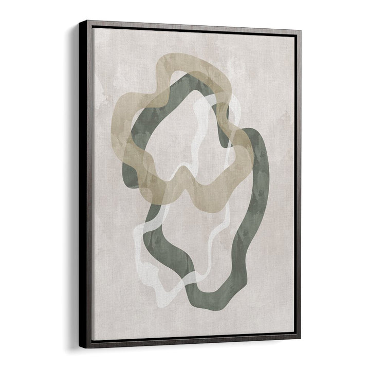 Contemporary ABSTRACT GREEN FORMS II, ABSTRACT PAINTINGS blend geometric shapes and green hues, perfect for any space.