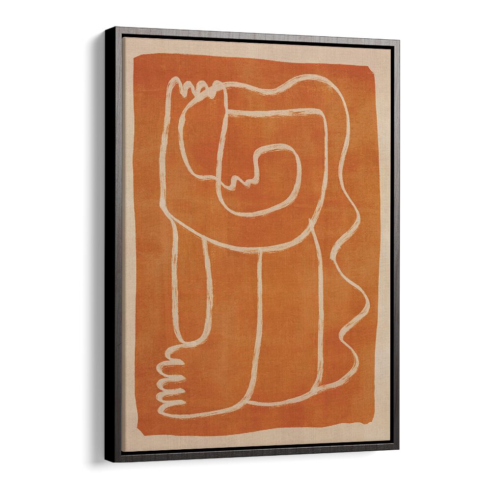 Abstract line art figure in earthy tones, perfect for boho art paintings to elevate your living space.