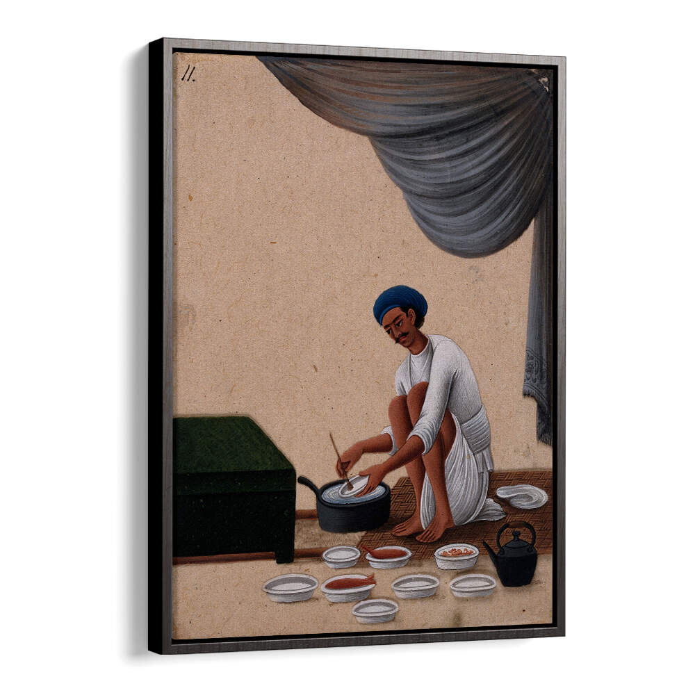 A MAN WASHING DISHES
