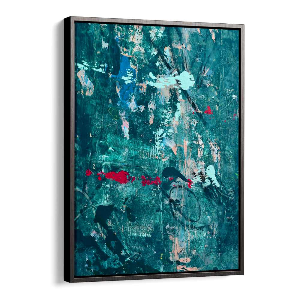 Deep teal and vibrant hues define A SOLITUDE, ABSTRACT PAINTINGS, perfect for modern home decor.