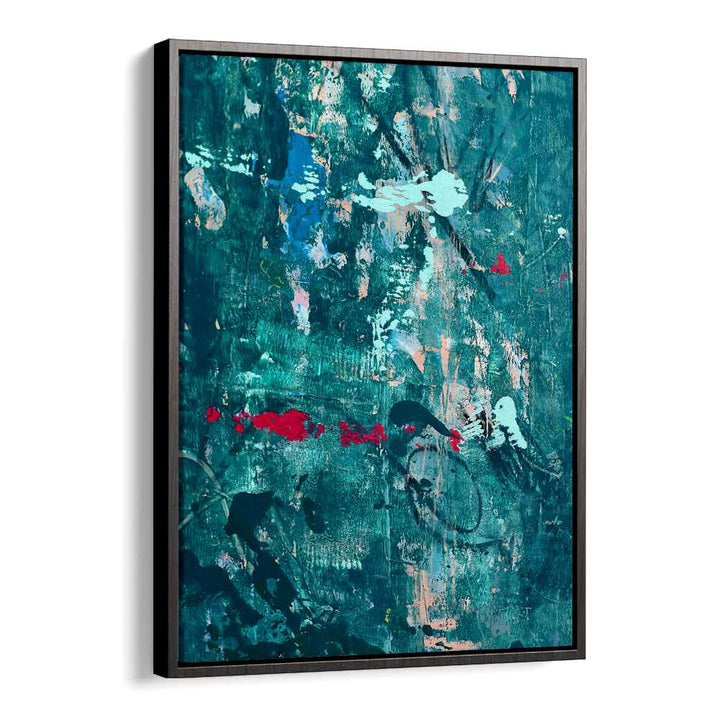 Deep teal and vibrant hues define A SOLITUDE, ABSTRACT PAINTINGS, perfect for modern home decor.