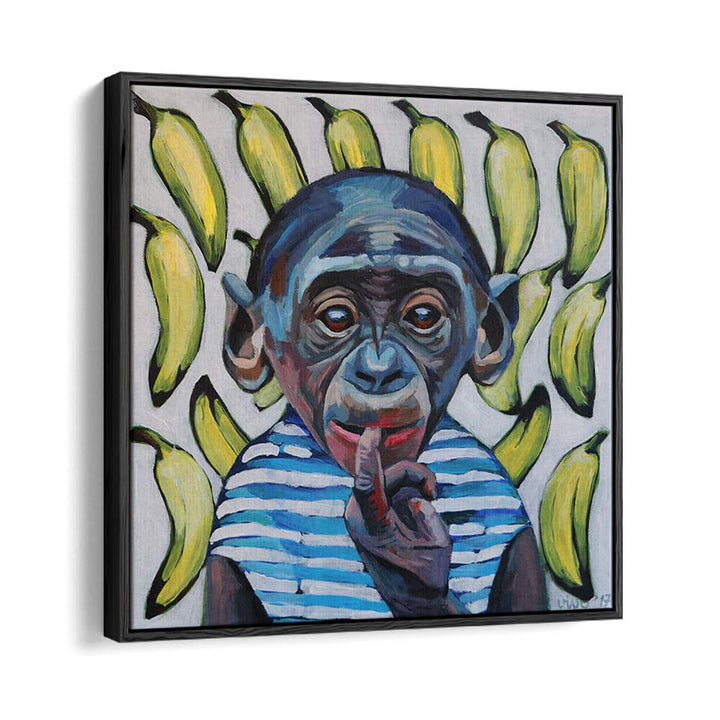 Vibrant BANANA CONTEMPLATION Comic Posters featuring a playful monkey and bananas, perfect for art lovers.