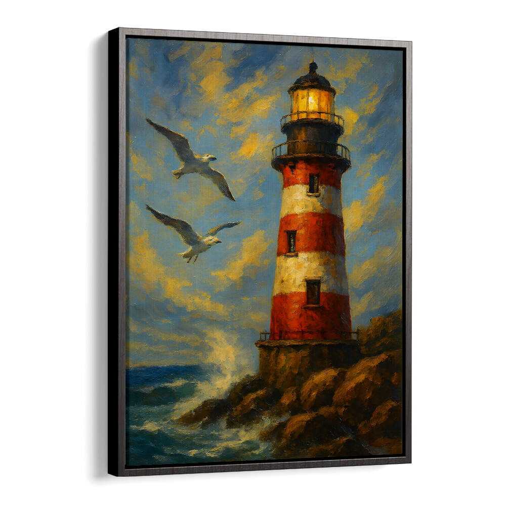 BEACON OF THE RED TOWER , EXPRESSIONISM PAINTINGS