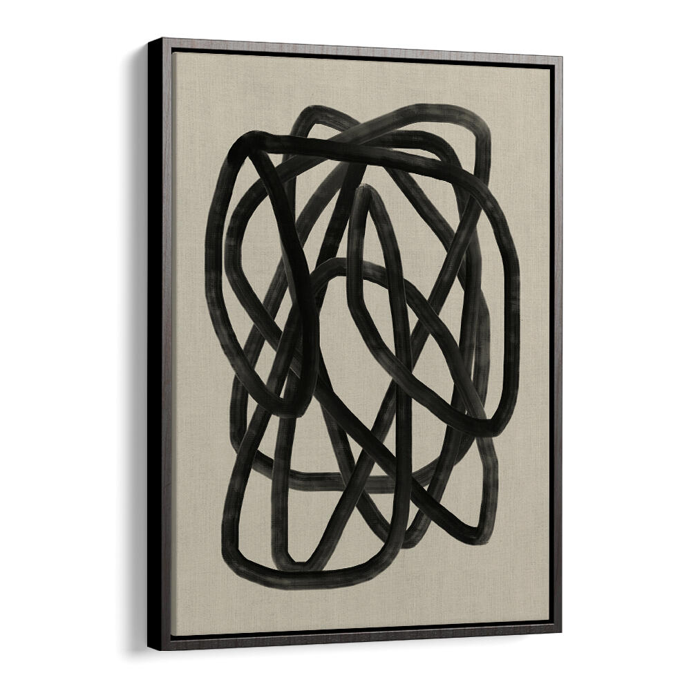 BLACK BEIGE CANVAS , LINE ART PAINTINGS