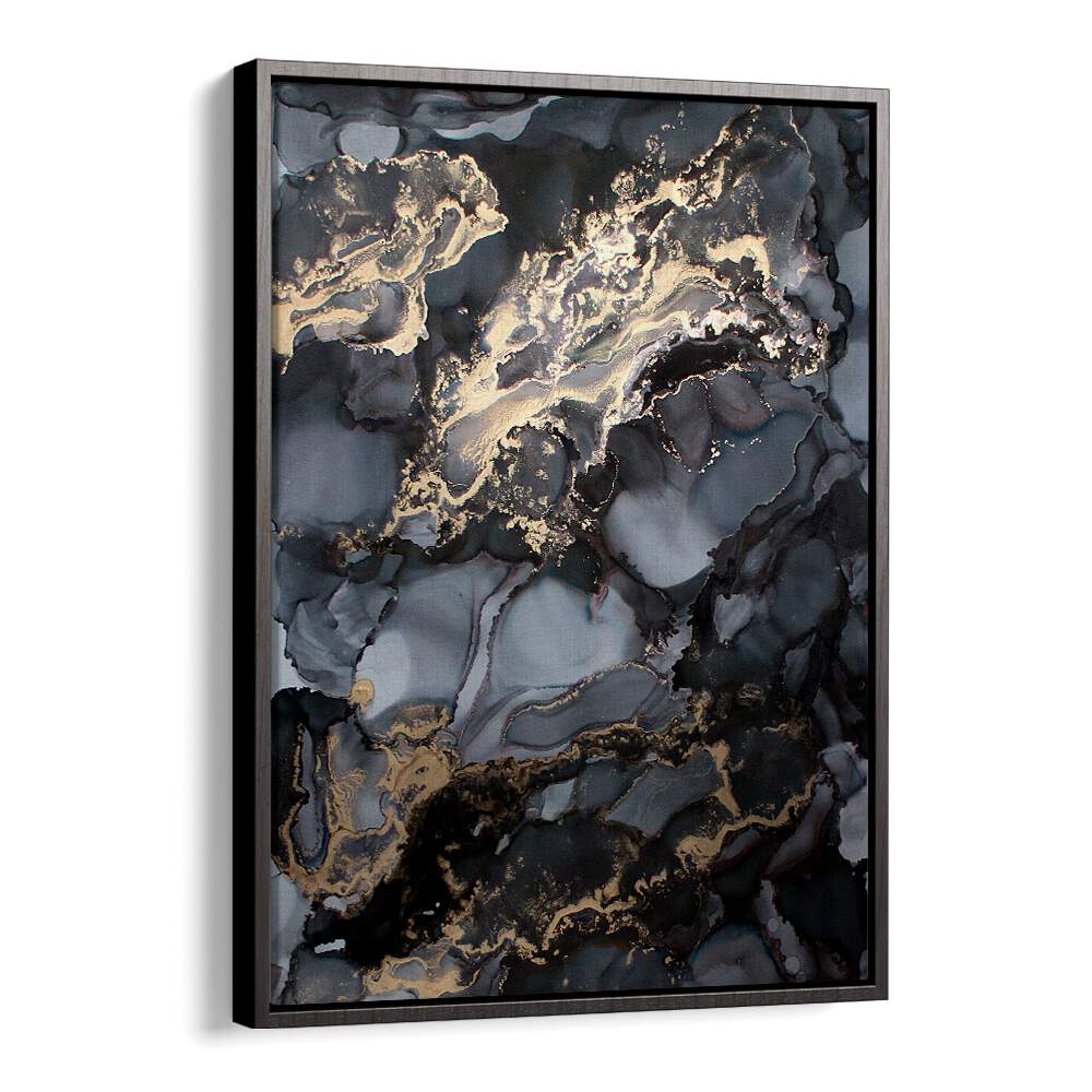 Elegant BLACK STORM, ABSTRACT PAINTINGS showcasing dark hues with shimmering gold accents for a striking decor statement.
