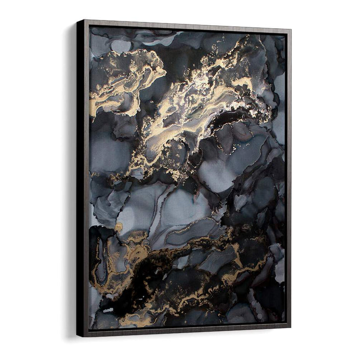 Elegant BLACK STORM, ABSTRACT PAINTINGS showcasing dark hues with shimmering gold accents for a striking decor statement.
