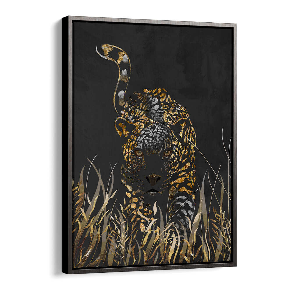 BLACK GOLD JAGUAR , ANIMAL PAINTINGS