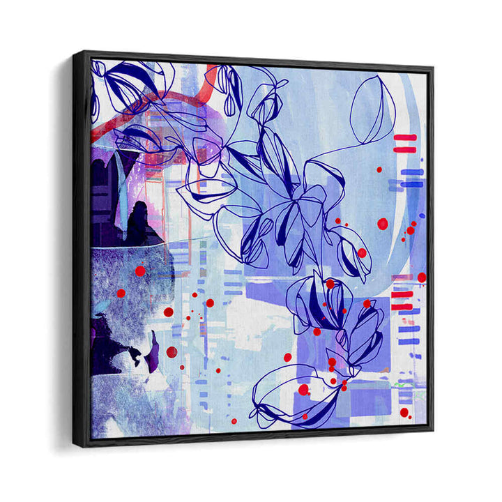 BLUE FLORAL ELEGANCE , ORGANIC FORMS