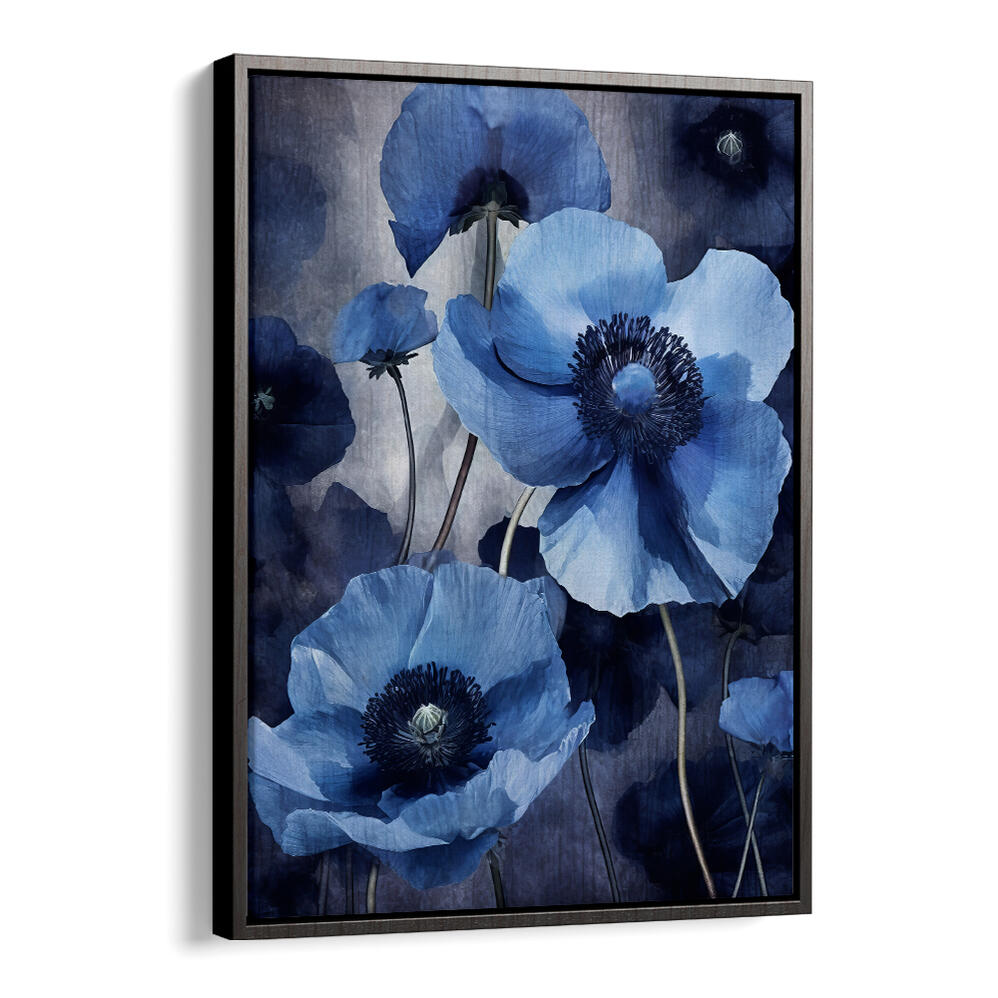BLUE FLOWERS IV , FLORAL FLOWER PAINTINGS
