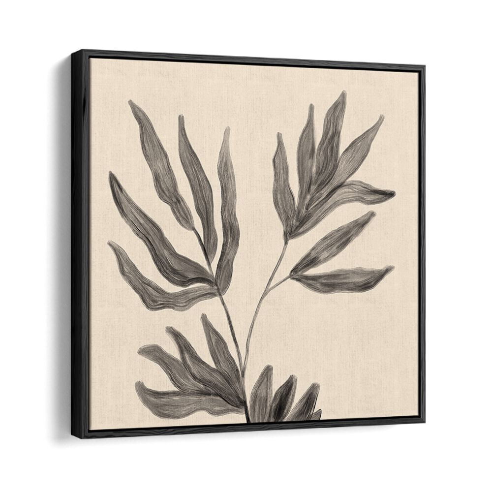 Elegant BOTANICAL ABSTRACT III , FLORAL FLOWER PAINTINGS featuring intricate leaf designs, perfect for modern decor.