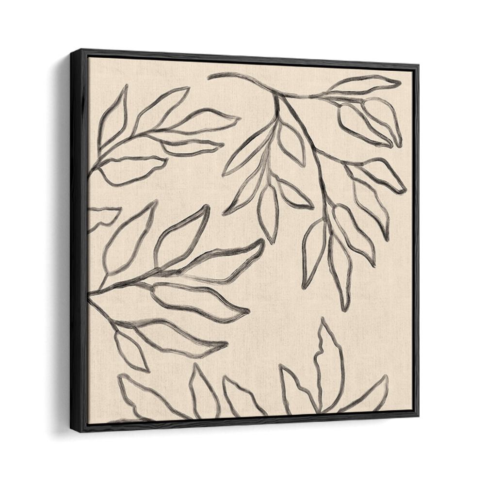 Stylish BOTANICAL ABSTRACT IV, FLORAL FLOWER PAINTINGS featuring delicate leaves in a modern design for serene decor.