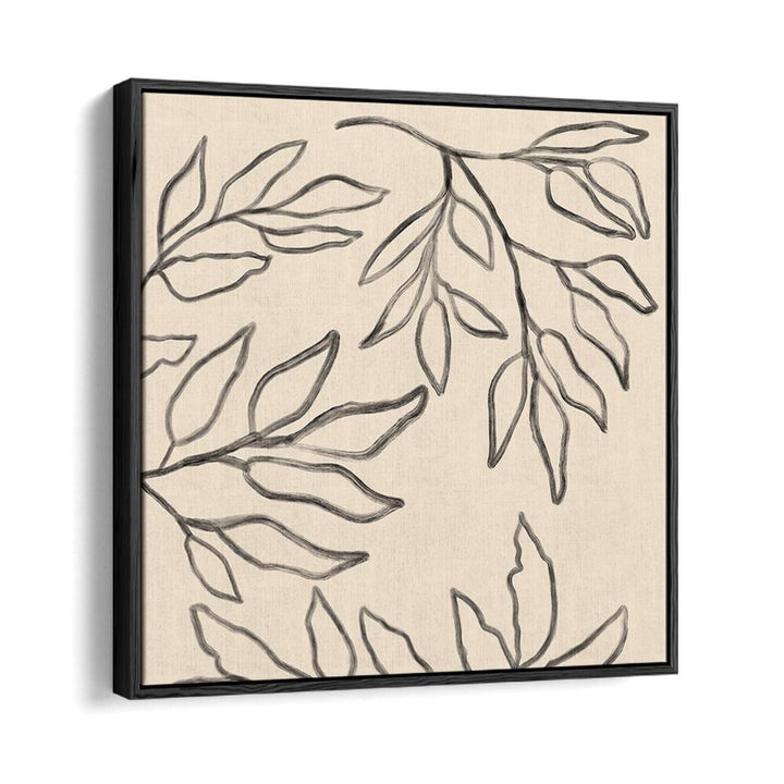 Stylish BOTANICAL ABSTRACT IV, FLORAL FLOWER PAINTINGS featuring delicate leaves in a modern design for serene decor.