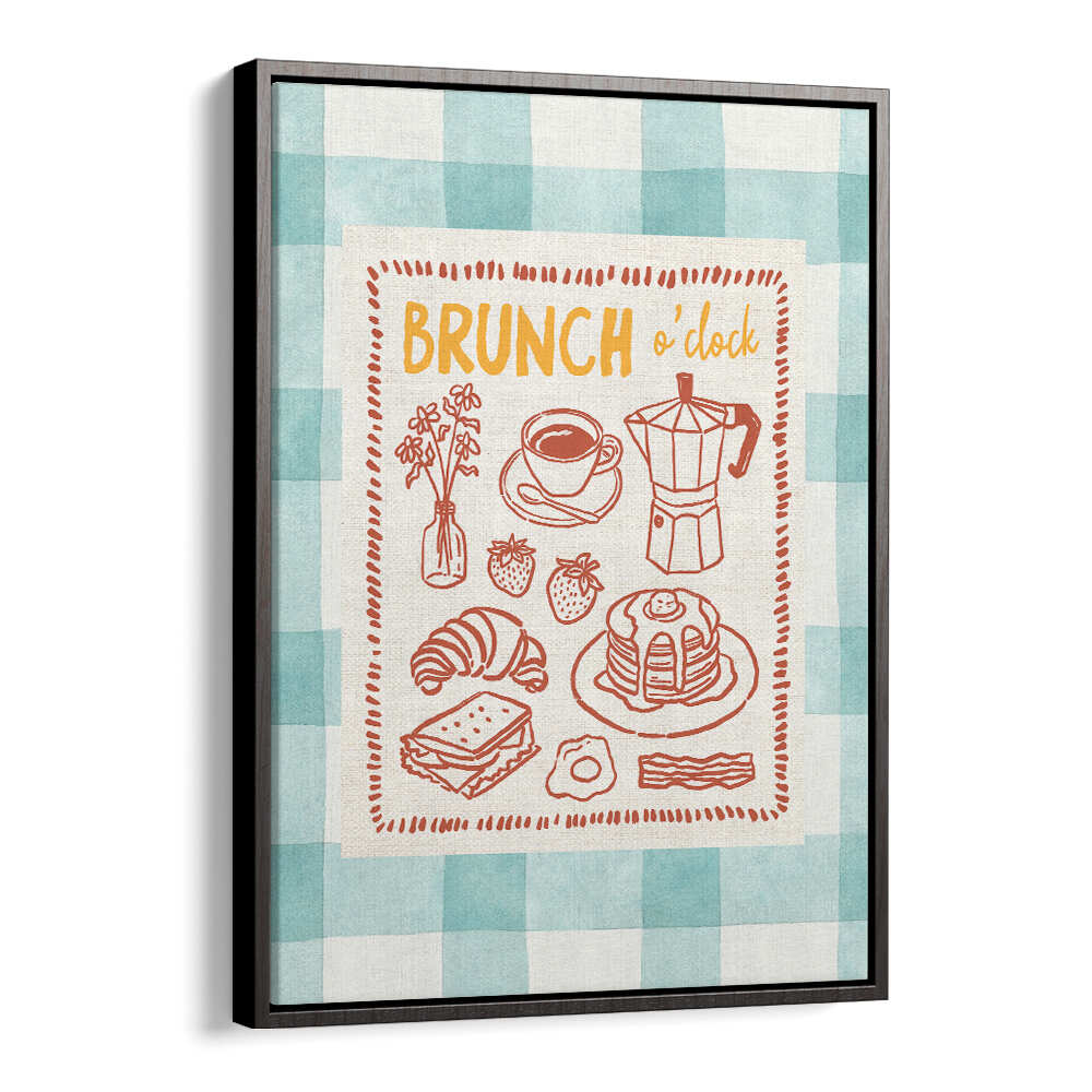 BRUNCH O CLOCK ON GREEN CHECKS , BAR & CAFE ART