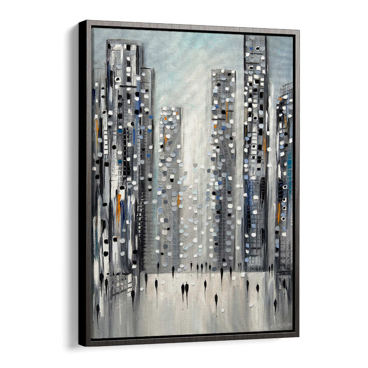 CITY REFLECTIONS , MODERN IMPRESSIONISM PAINTINGS