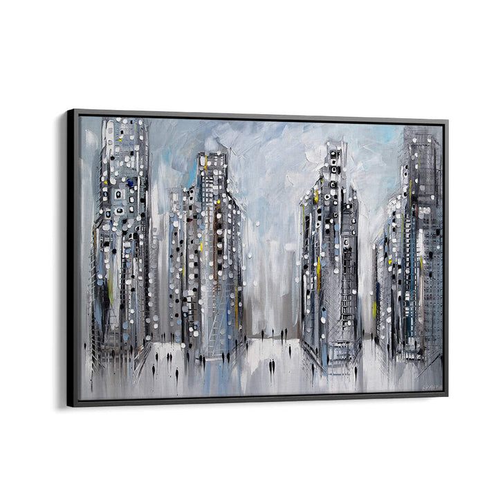 CITY STREET SCENE , MODERN IMPRESSIONISM PAINTINGS