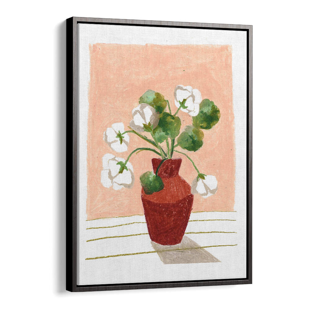 CLAY VASE I , FLORAL FLOWER PAINTINGS