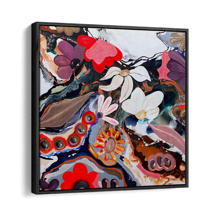 COLORFUL FLORAL WHIRLWIND , FLORAL FLOWER PAINTINGS