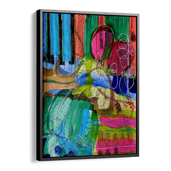 Vibrant abstract painting, "COMPOSITION FOR A SUNDAY MORNING," enhances any space with creative tranquility.