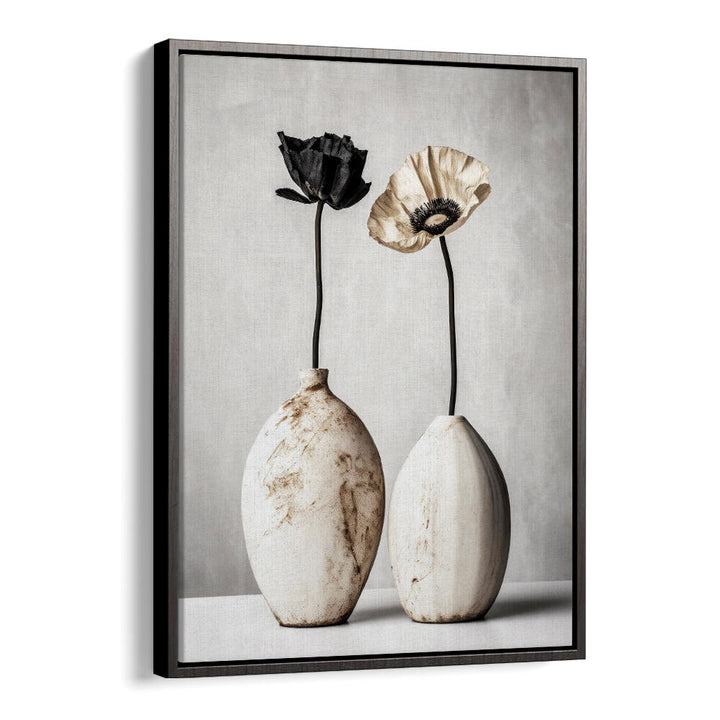 CONTRASTING BLOOMS , FLOWER VASES