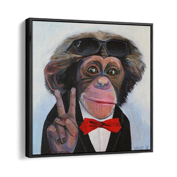 Stylish monkey in a tuxedo and sunglasses, perfect for COOL PRIMATE CHARM, COMIC POSTERS fans. Brighten your space!