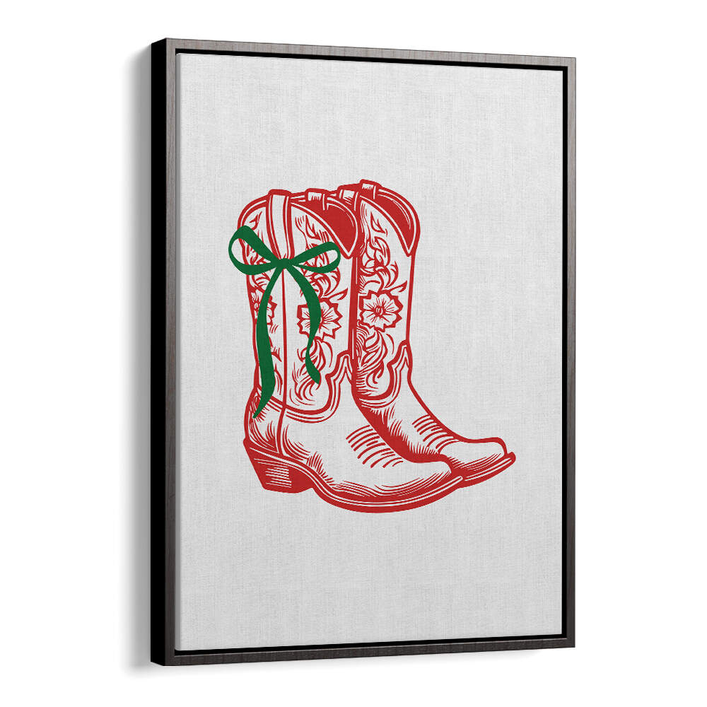COUNTRY CHRISTMAS BOOTS - RED , COWBOY & MODERN AMERICANA PAINTINGS