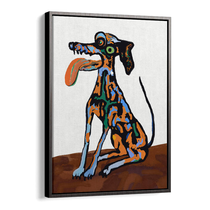 CRAZY DOG PORTRAIT , ANIMAL PAINTINGS