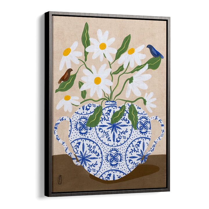 DAISIES IN BLUE TEAPOT