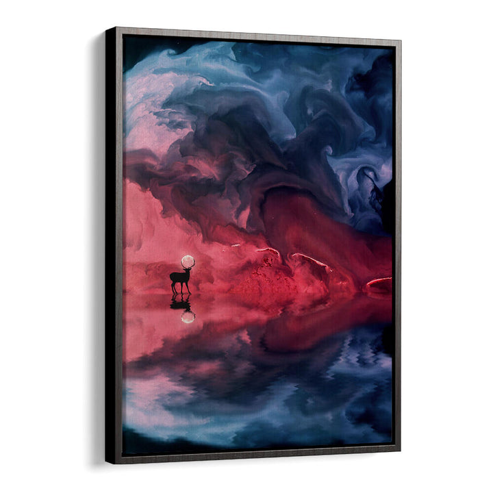 DEER MOON ABSTRACT , SURREAL ART PRINTS