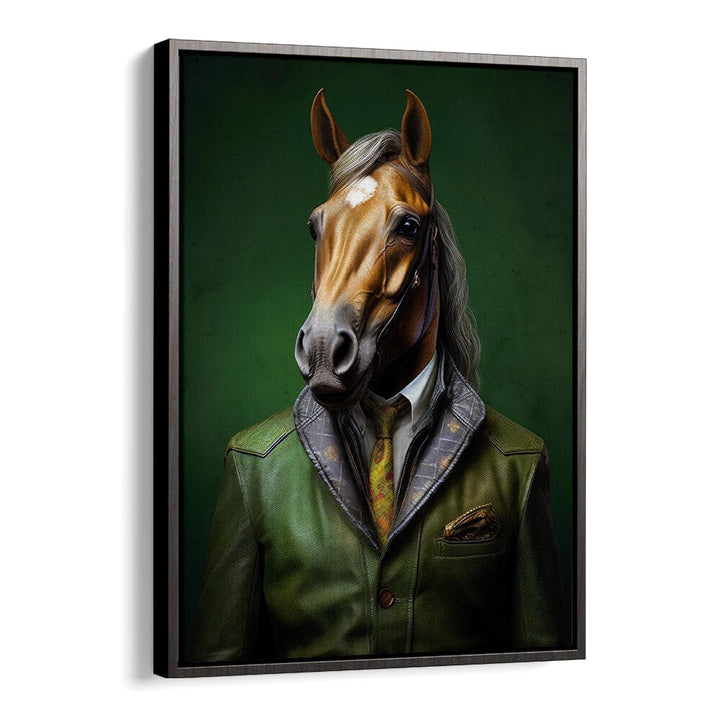 ELEGANT GREEN HORSE ANIMAL ART , ANIMAL PAINTINGS