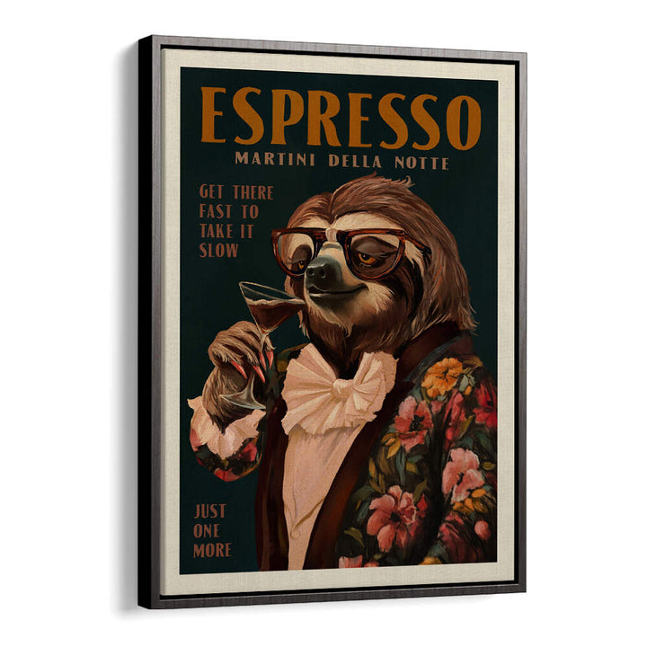 ESPRESSO MARTINI DRINKING SLOTH , BAR & CAFE ART