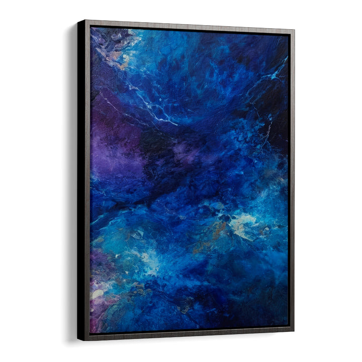 Vibrant ETERNAL COSMOS, ABSTRACT PAINTINGS artwork in deep blues and purples, perfect for enhancing any space.