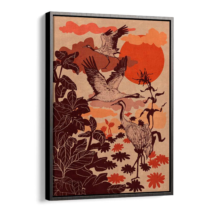 FLYING CRANES TROPICAL SUNSET