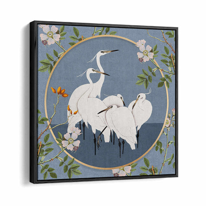 GRACEFUL EGRETS' ELEGANCE , ANIMAL PAINTINGS