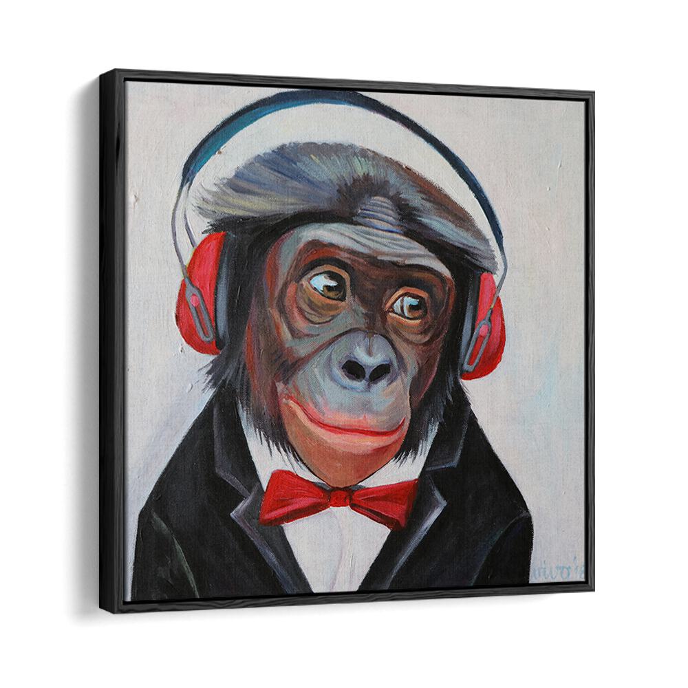 GROOVY PRIMATE TUNES, COMIC POSTERS showcase a stylish monkey in headphones, perfect for comic art lovers.