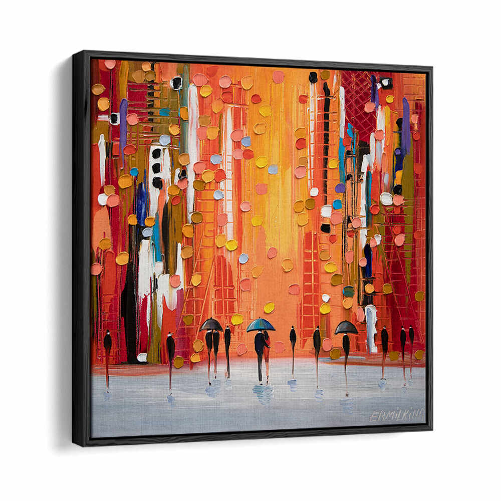 HOT RAINY SUNSET , MODERN IMPRESSIONISM PAINTINGS