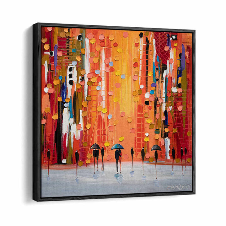 HOT RAINY SUNSET , MODERN IMPRESSIONISM PAINTINGS