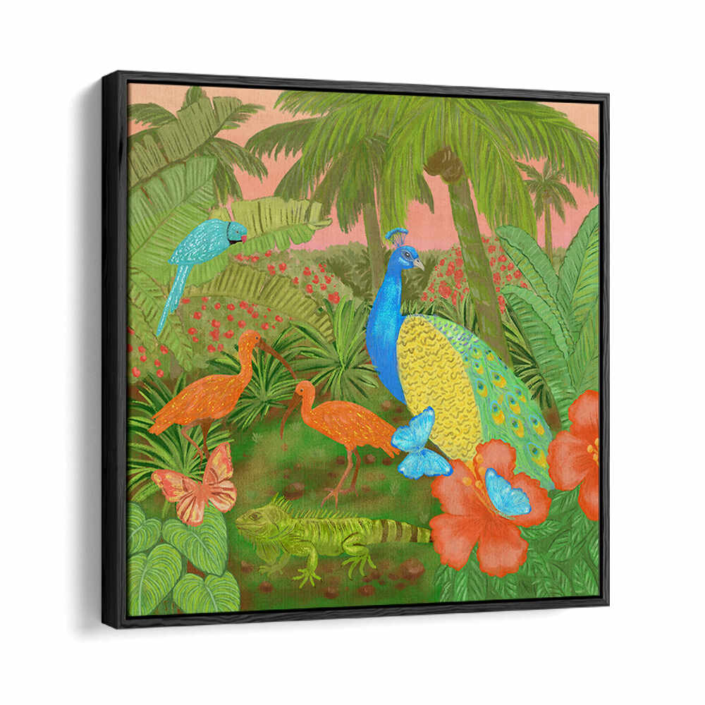 JUNGLE PARADISE SCENE , ANIMAL PAINTINGS
