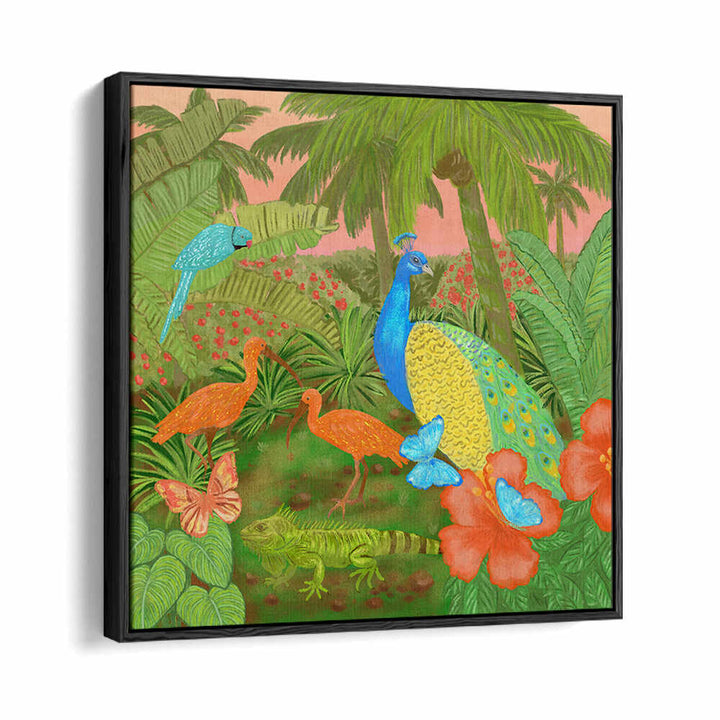JUNGLE PARADISE SCENE , ANIMAL PAINTINGS
