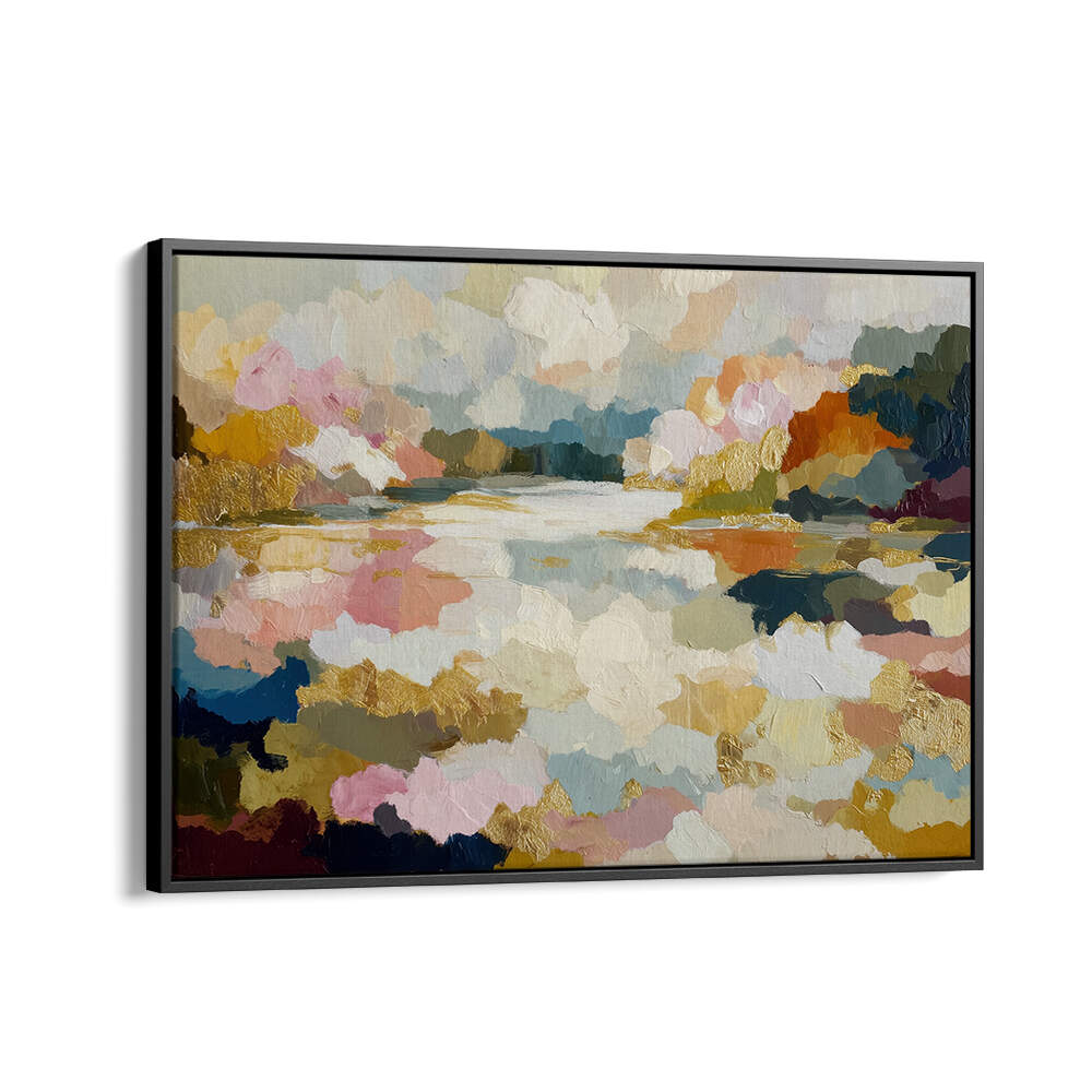 LAKE REFLECTION WITH GOLD ACCENTS