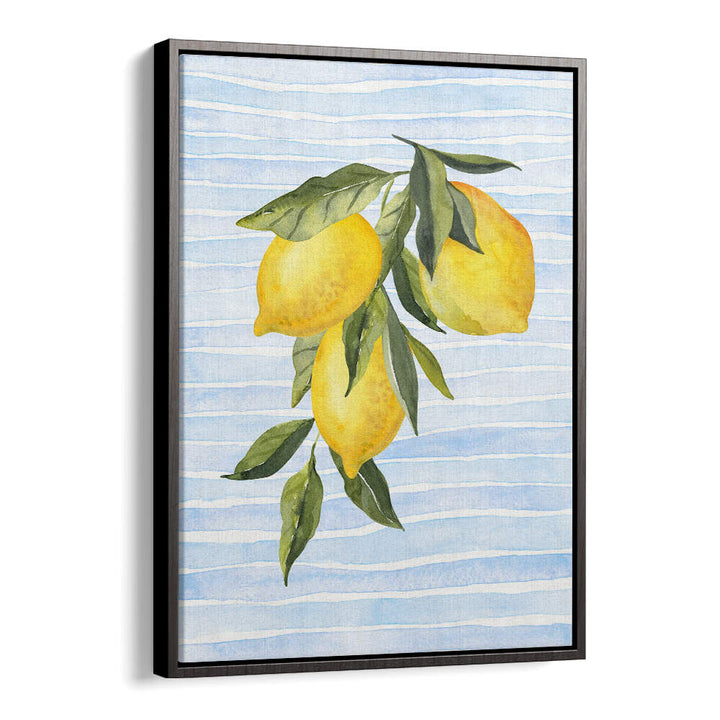 LEMONS ON STRIPES WATERCOLOR , KITCHEN POSTERS