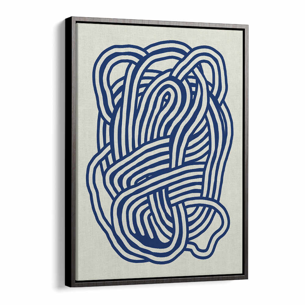 LINE ART ORGANIC SHAPE IN BLUE III , LINE ART PAINTINGS