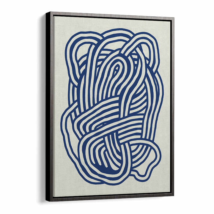 LINE ART ORGANIC SHAPE IN BLUE III , LINE ART PAINTINGS