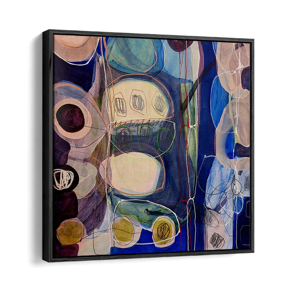 Vibrant colors and fluid brush strokes in LITTLE MONSTERS I, ABSTRACT PAINTINGS create a striking modern art focal point.