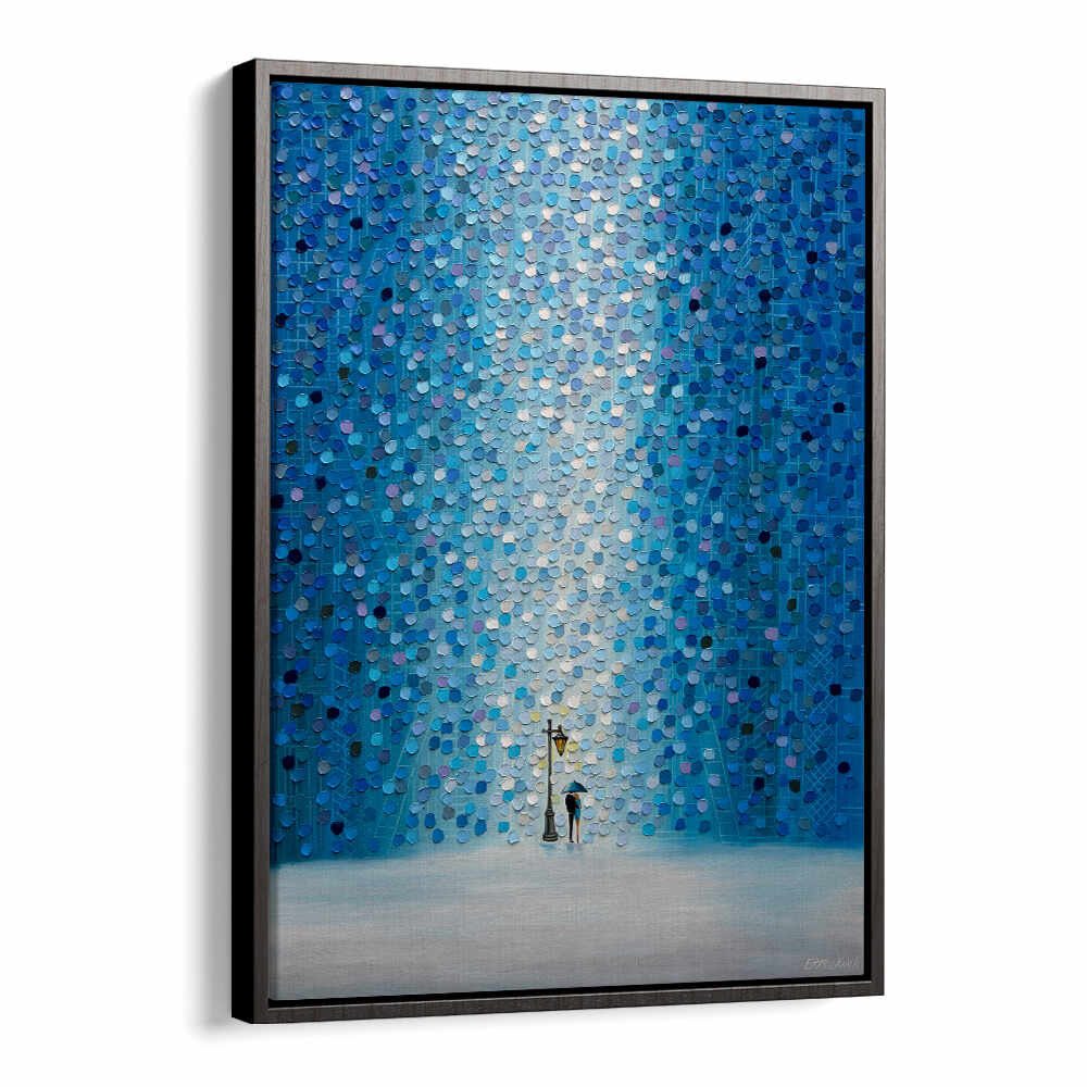 RAINY STREETLIGHT SONATA , MODERN IMPRESSIONISM PAINTINGS