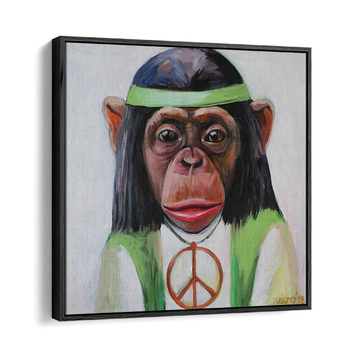 Vibrant Peaceful Primate Vibe Comic Posters showcasing a unique monkey art piece, perfect for colorful wall decor.